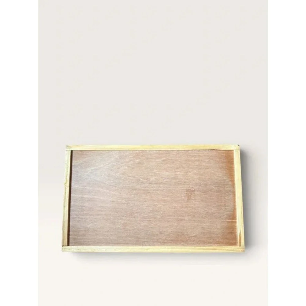 Vintage Country Folk Art Angel Wooden Serving Tray with Handles